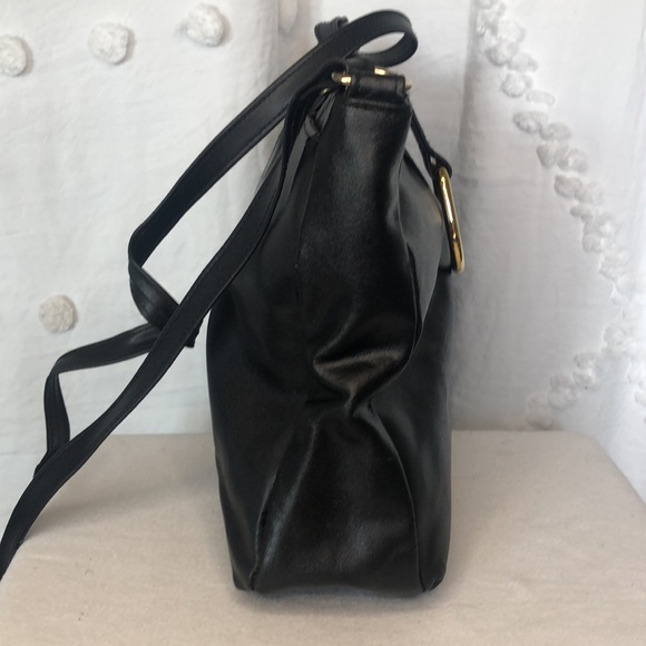 CONTESSA black soft leather handbag. Gold hardware. - Picture 5 of 12